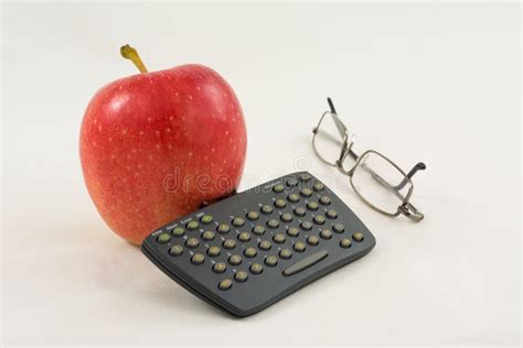 Apple with a Mini Keyboard and Glasses Stock Image - Image of group ...