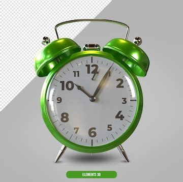 Premium PSD | Green retro style alarm clock