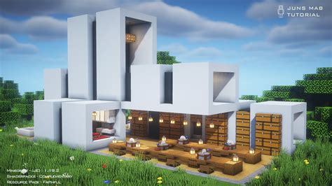 Modern House tutorial in Minecraft easy｜How to Build a Concrete House ...