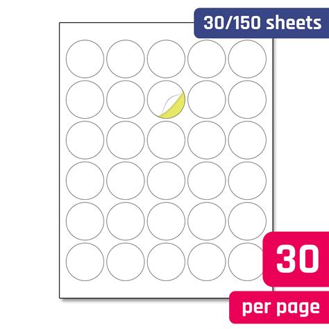 Printing Labels | 1.5" Round, White Stickers Labels Sheets - TownStix