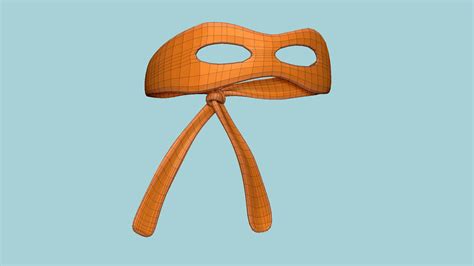 Ninja Turtle Mask 06 - Orange Cartoon 3D Model by gsommer