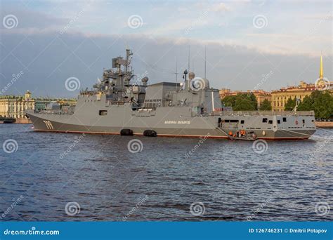 Saint Petersburg, Russia - 07/23/2018: Preparation for the Naval Parade ...