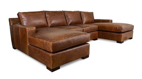 COCOCO Home | Durham Double Chaise Leather Sectional - Made in USA ...