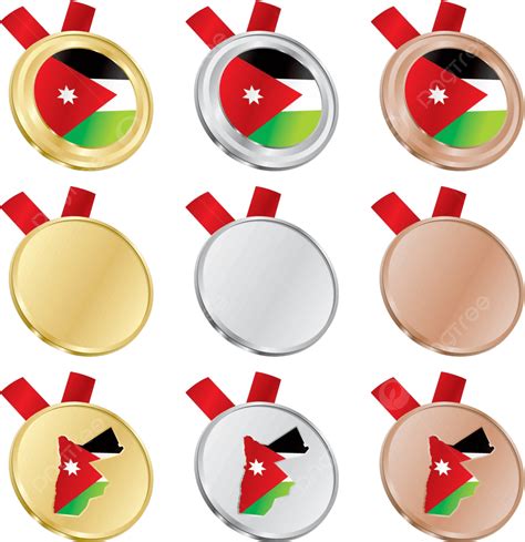 Jordan Vector Flag In Medal Shapes Silver Government Symbol Vector, Silver, Government, Symbol ...