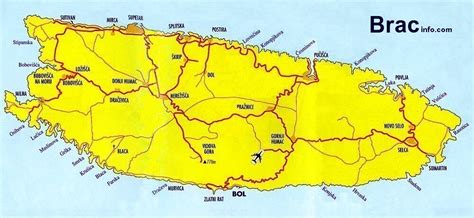 Map of island Brac - BRAC Info.com - Croatia