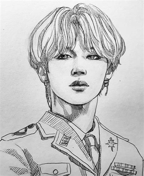 Cr. @nonconman on Instangram #BTS #BTSfanart #JIMIN | Art, Bts drawings, Jimin fanart