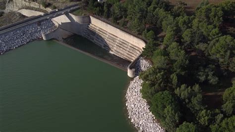 rare wide aerial view asprokremmos dam Stock Footage Video (100% ...