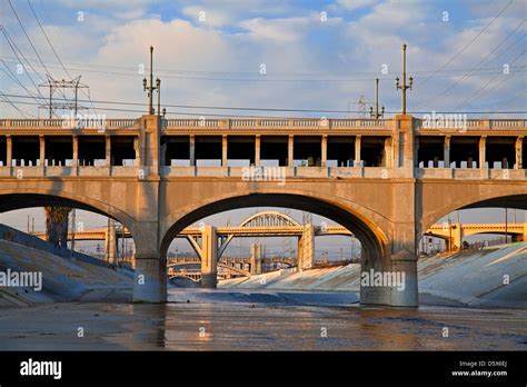 7th Street Bridge over the Los Angeles River, Downtown Los Angeles, California, USA Stock Photo ...