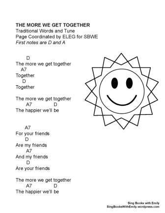 the more we get together worksheet with an image of a smiling face on it