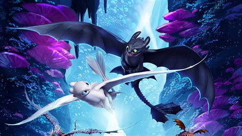 2560x1440 How To Train Your Dragon The Hidden World Night Fury And Light Fury 1440P Resolution ...