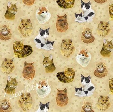 Items similar to Cute Fabric CAT Paw Print & Kittens on Etsy