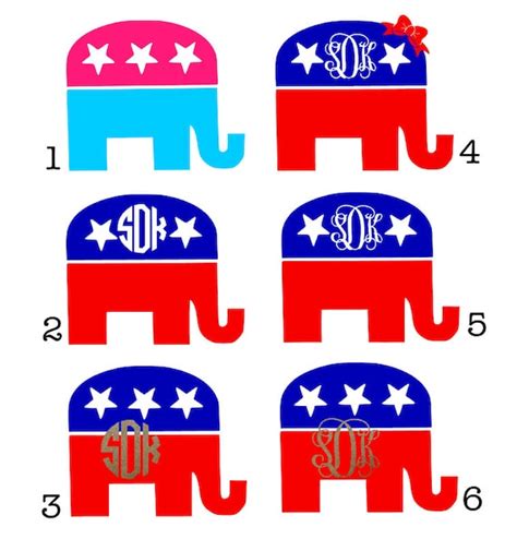 Republican Elephant Decal Republican Elephant by CameoandCompany