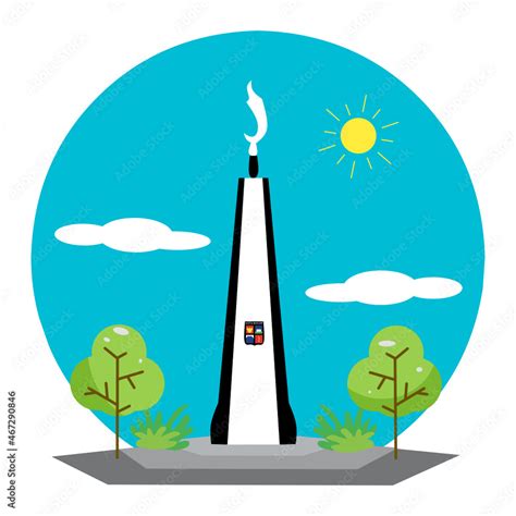 Kujang Monument of Bogor City Flat Vector Design Illustration. The ...