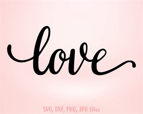 Love Script With Heart Svg Cutting File For Cricut Love Word ...