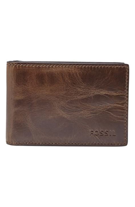 Fossil Men's Leather Money Clip Bifold Wallet | semashow.com