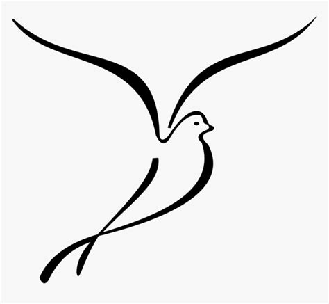 Dove - Line Art, HD Png Download - kindpng