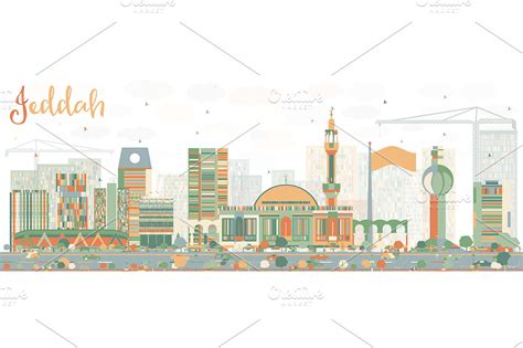 Abstract Jeddah Skyline | People Illustrations ~ Creative Market