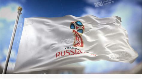 FIFA World Cup 2018 Russia White Flag Waving Slow Motion 3D Rendering ...