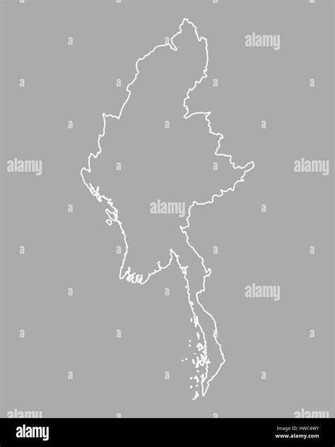 Myanmar map Black and White Stock Photos & Images - Alamy