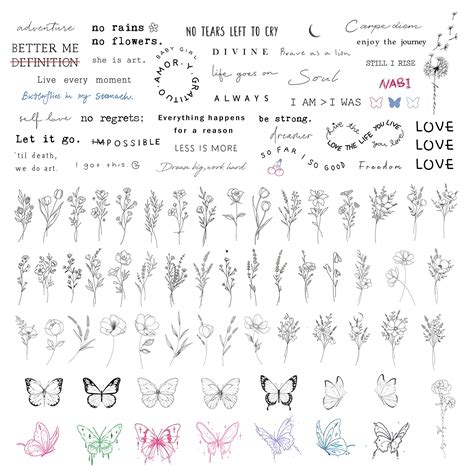 Buy Realistic Temporary Tattoo - 86 Sheets Tiny Small Fake Tattoos, 24 ...