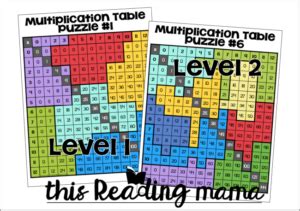 Multiplication Table Puzzles - 6 Different Puzzles - This Reading Mama