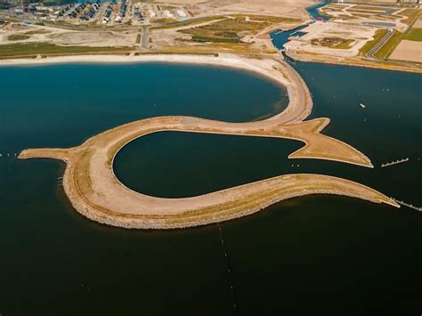 Premium Photo | Aerial drone view of tulip island in the netherlands