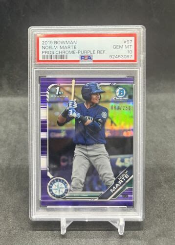 Noelvi Marte - Mariners - 2019 1st Bowman Chrome PURPLE REFRACTOR! BCP-97 PSA 10 | eBay