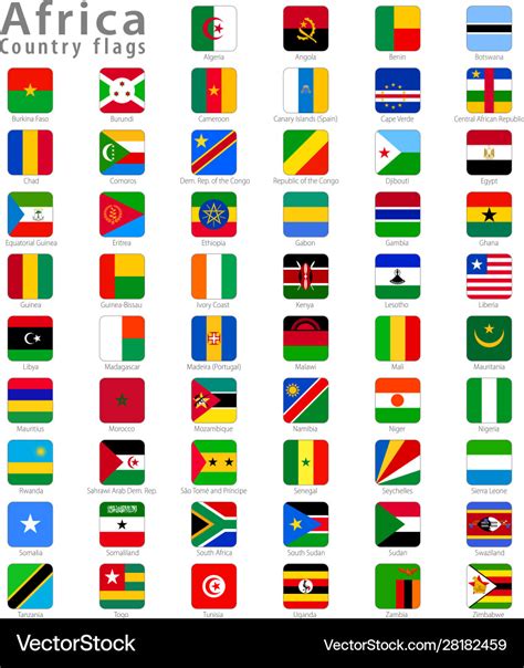 Square africa national flags Royalty Free Vector Image