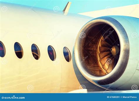 Large Plane Engine Turbine Blades Stock Image - Image of airport, dawn: 67680281