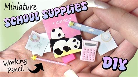 Easy Miniature School Supplies. DIY Dolls.Dollhouse