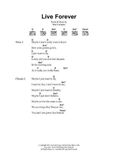 Live Forever by Oasis - Guitar Chords/Lyrics - Guitar Instructor