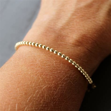 Gold beaded bracelet 14k gold filled bracelet simple gold