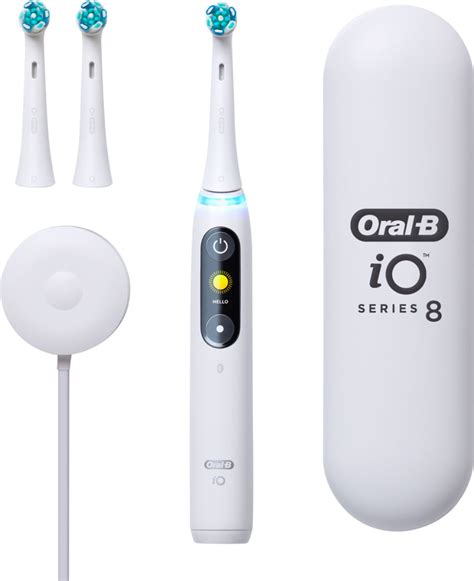 Customer Reviews: Oral-B iO Series 8 Connected Rechargeable Electric Toothbrush White Alabaster ...