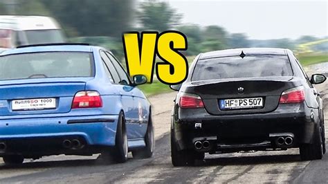 BMW M5 E60 V10 vs M5 E39 V8 - REVS BATTLE! - YouTube