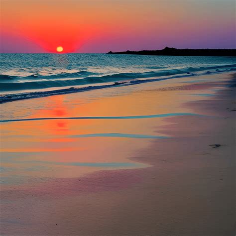 Watercolor Beach Sunset · Creative Fabrica