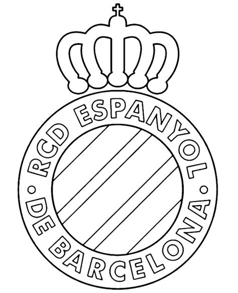 Printable crest logo of Espanyol Barcelona - topcoloringpages.net