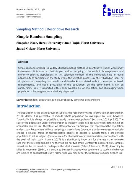 (PDF) Simple Random Sampling