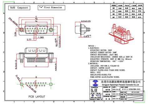 25 Pin Male D Sub Connector with Boardlocks | D Sub Connector Supplier