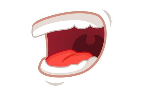 Cartoon funny screaming open mouth. SVG, PNG