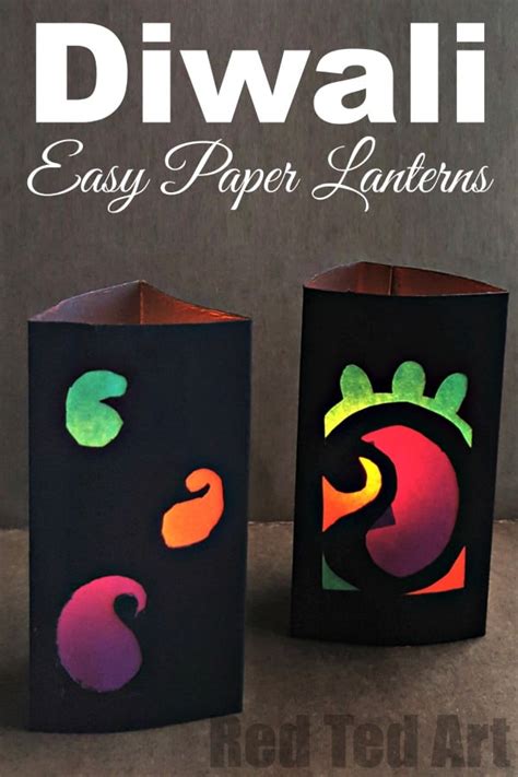 Easy Kids' Paper Lantern for Diwali - Red Ted Art - Easy Crafts for Kids