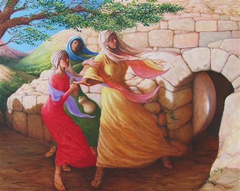 Mary Magdalene Discovering The Empty Tomb Painting by Herschel Pollard