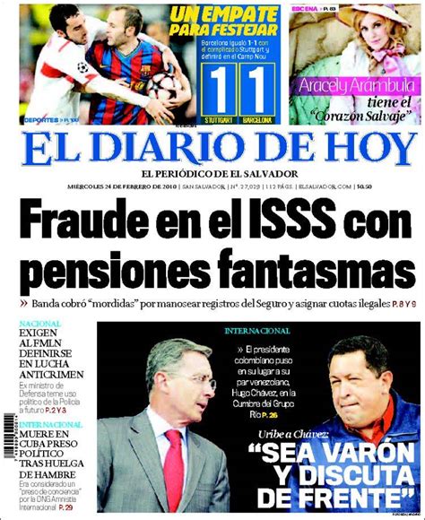 Periódico El Diario de Hoy (El Salvador). Periódicos de El Salvador ...