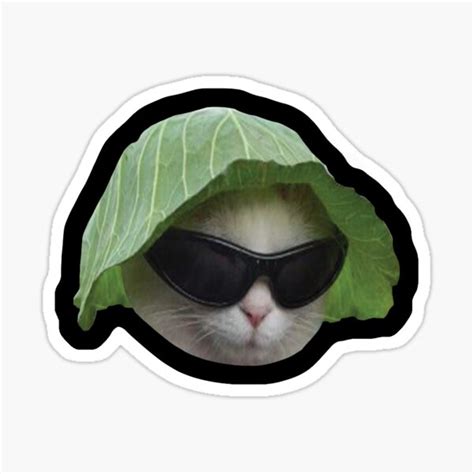 "Sunglasses Cat Meme #5 (Black Outline)" Sticker for Sale by cat ...