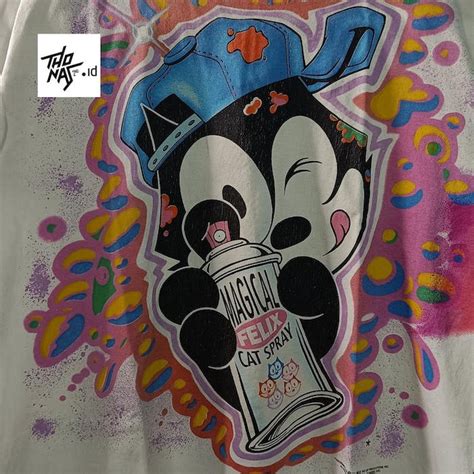 Vintage Rare Vintage 90s Felix The Cat Graffiti Magical cat spray | Grailed