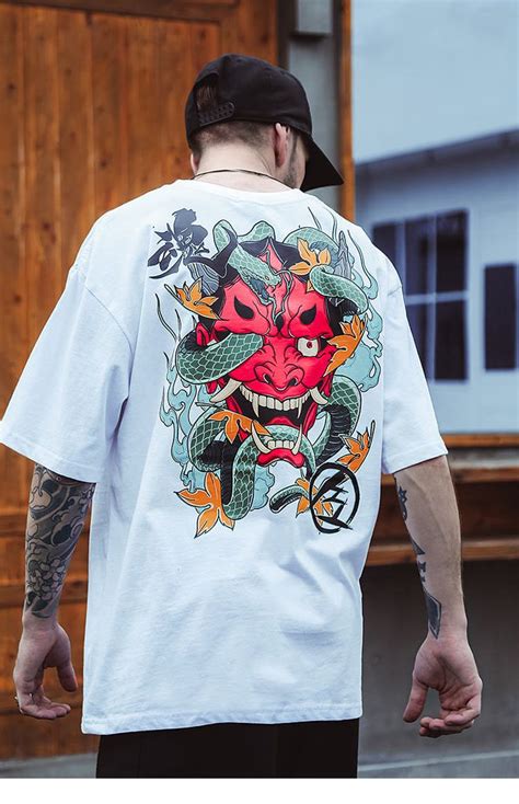 Snake Demon Harajuku Japanese Streetwear t-shirt by HISHIKA | Mens ...