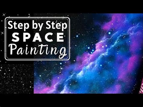 Easy space painting in acrylics / step by step - YouTube