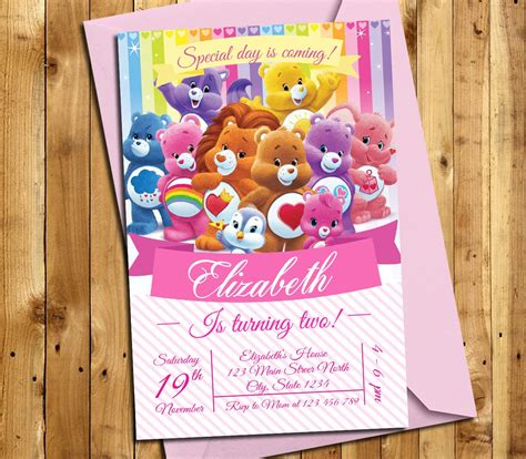 Care Bear Invitation Care Bear Party Care Bear Birthday