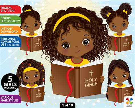 Bible Study Clipart Vector Reading Kid African American - Etsy Denmark