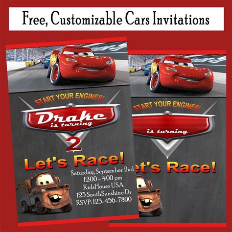 Free Printable Cars Birthday Invitations - FREE PRINTABLE TEMPLATES