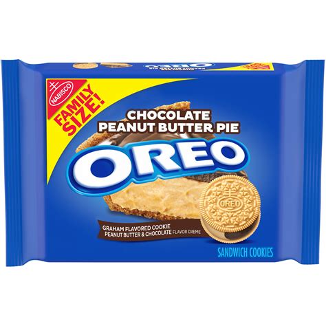 OREO Chocolate Peanut Butter Pie Sandwich Cookies, Family Size, 17 oz ...